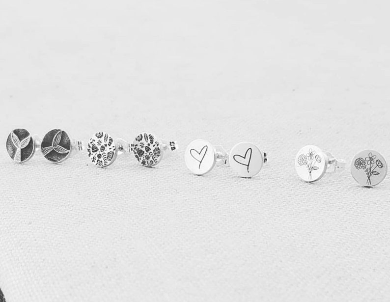 Stud Earrings Garden Flower Jewelry Mermaid Jewelry Heart Etsy