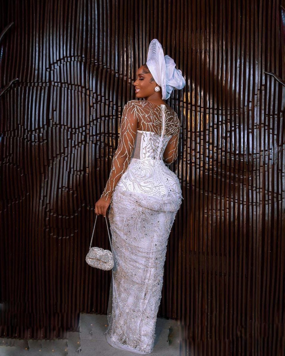 White Peony Lace Gown main image 1