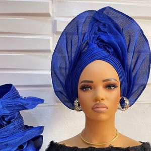 Asooke Autogele: Pre-tied African Head Scarf for Weddings