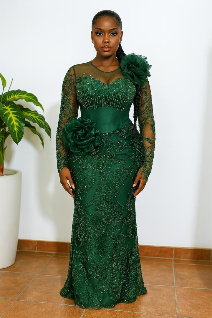 grass green dress L'AGENCE Amani Wrap In UK Size:14 Plus Size Long Gold Marloes is 59 and 1.1353.1