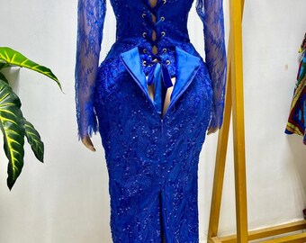 chinese dress ladies Sheer-Bodice Long Lace Formal Gown