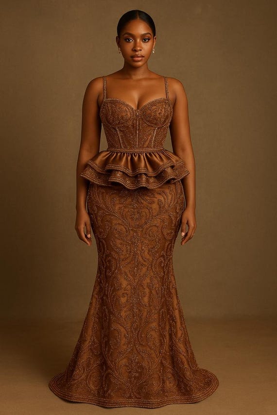 huijer evening dress A-Line Evening Gown | Beaded Lace Bodice with 3/4 Sleeves | Mother of the  Bride Dress GL3574