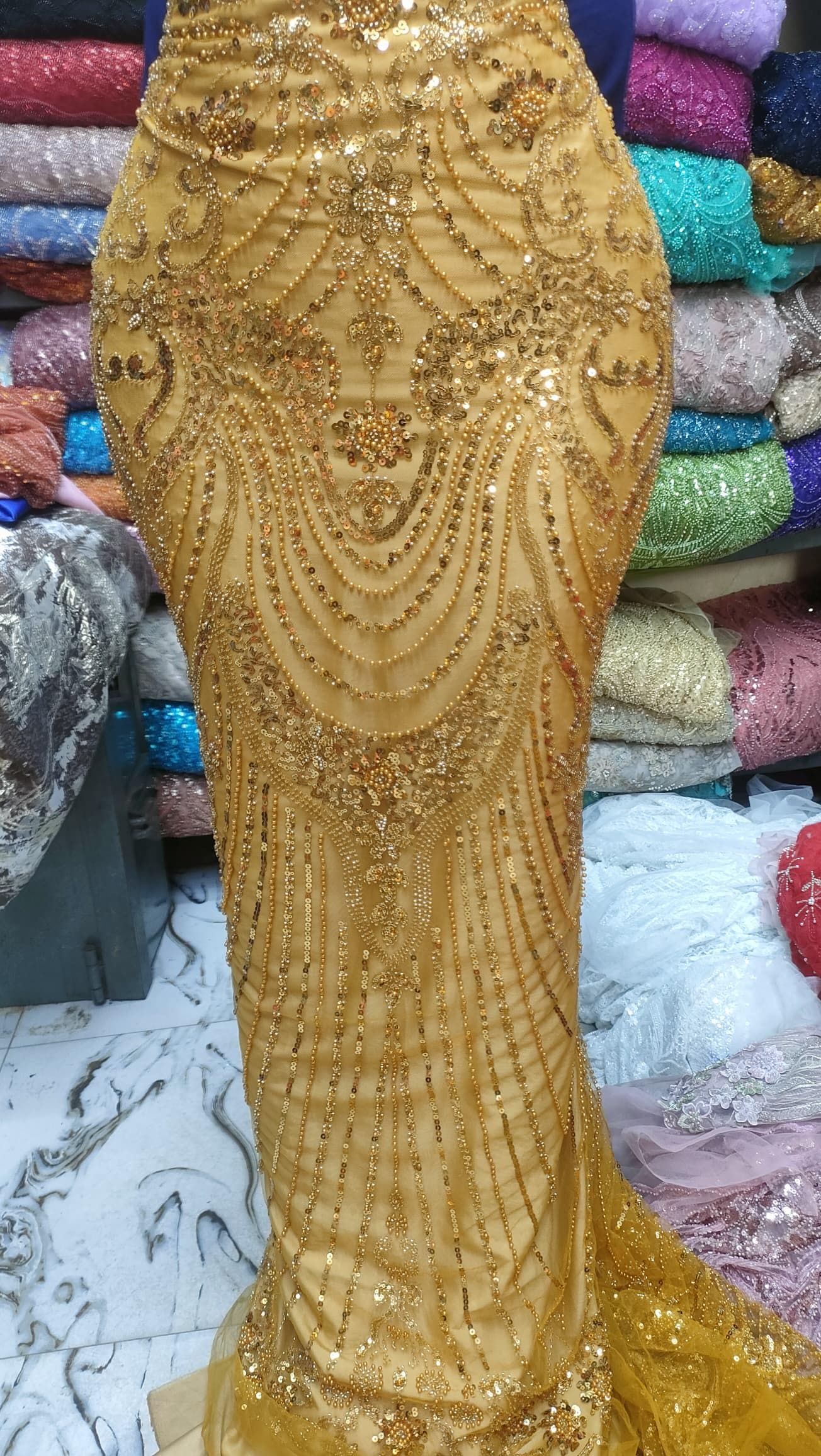gold lace cocktail dress Gold Mermaid Prom Dresses For Black Girls Spaghetti Zipper Back Sweep Train  Lace Formal Evening Dress fg5422 main image 1