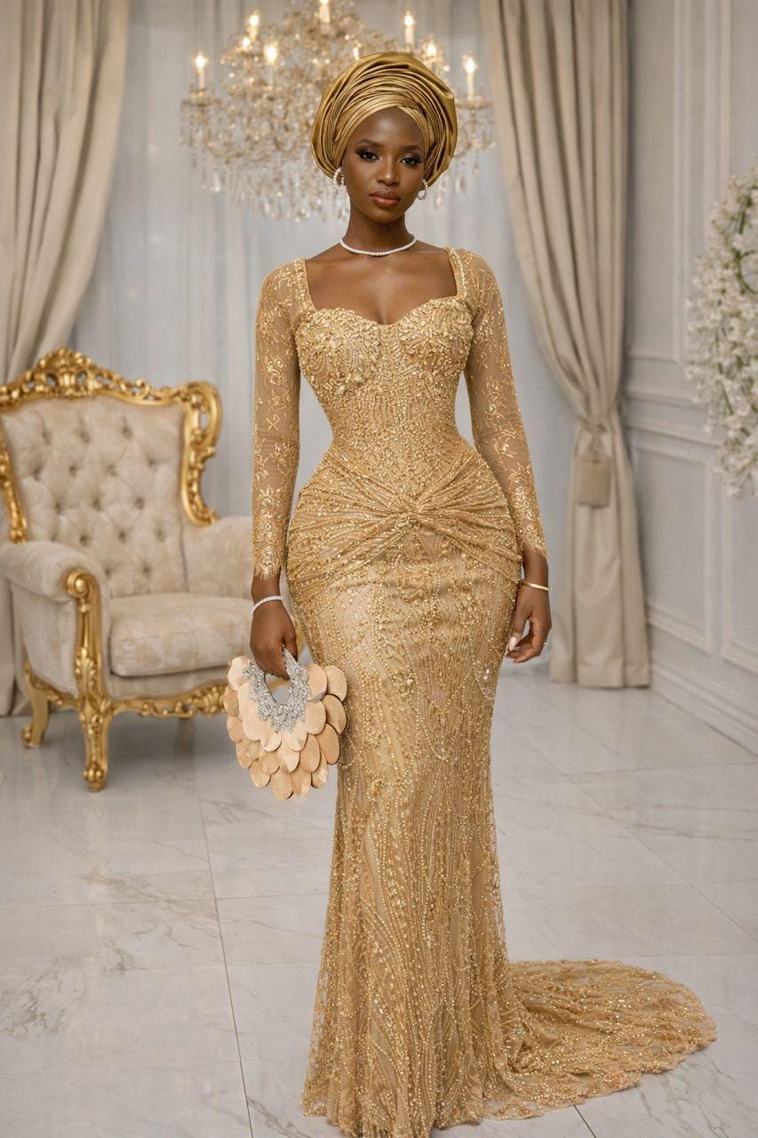 African Lace Mermaid Dresses - Etsy