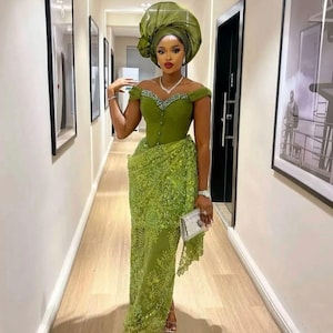 sage green dress on dark skin p.aulianna on ig