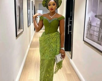 Luxury Emerald Green Beaded Homecoming Dress: African Wedding Guest Gown
