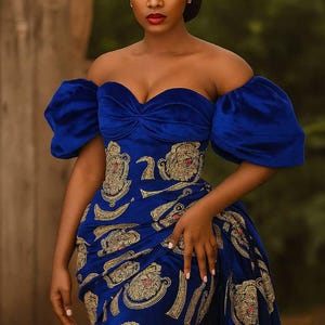 Royal Blue Traditional Nigerian Dress - Etsy Royal Blue Traditional Nigerian Dress - Etsy