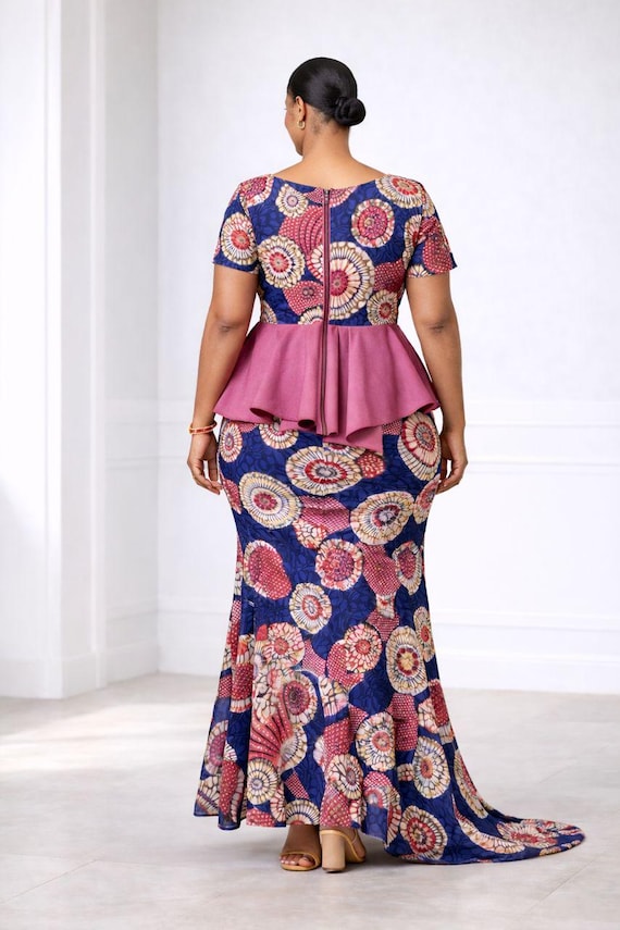 peplum dress traditional Latest Ankara Peplum Gown Styles