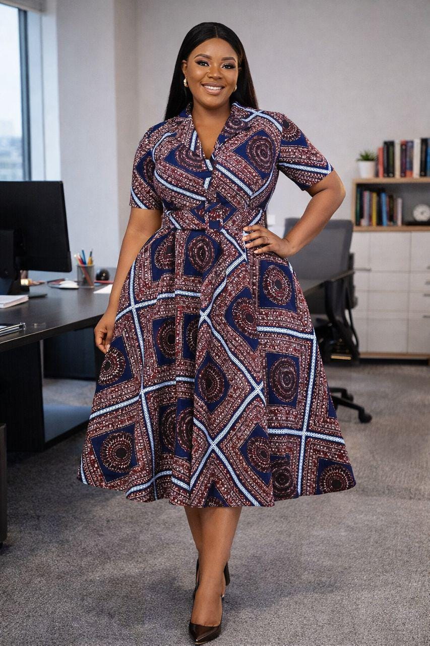 african wear straight dress for ladies Print Office Styles African Dress Office simple african dress styles