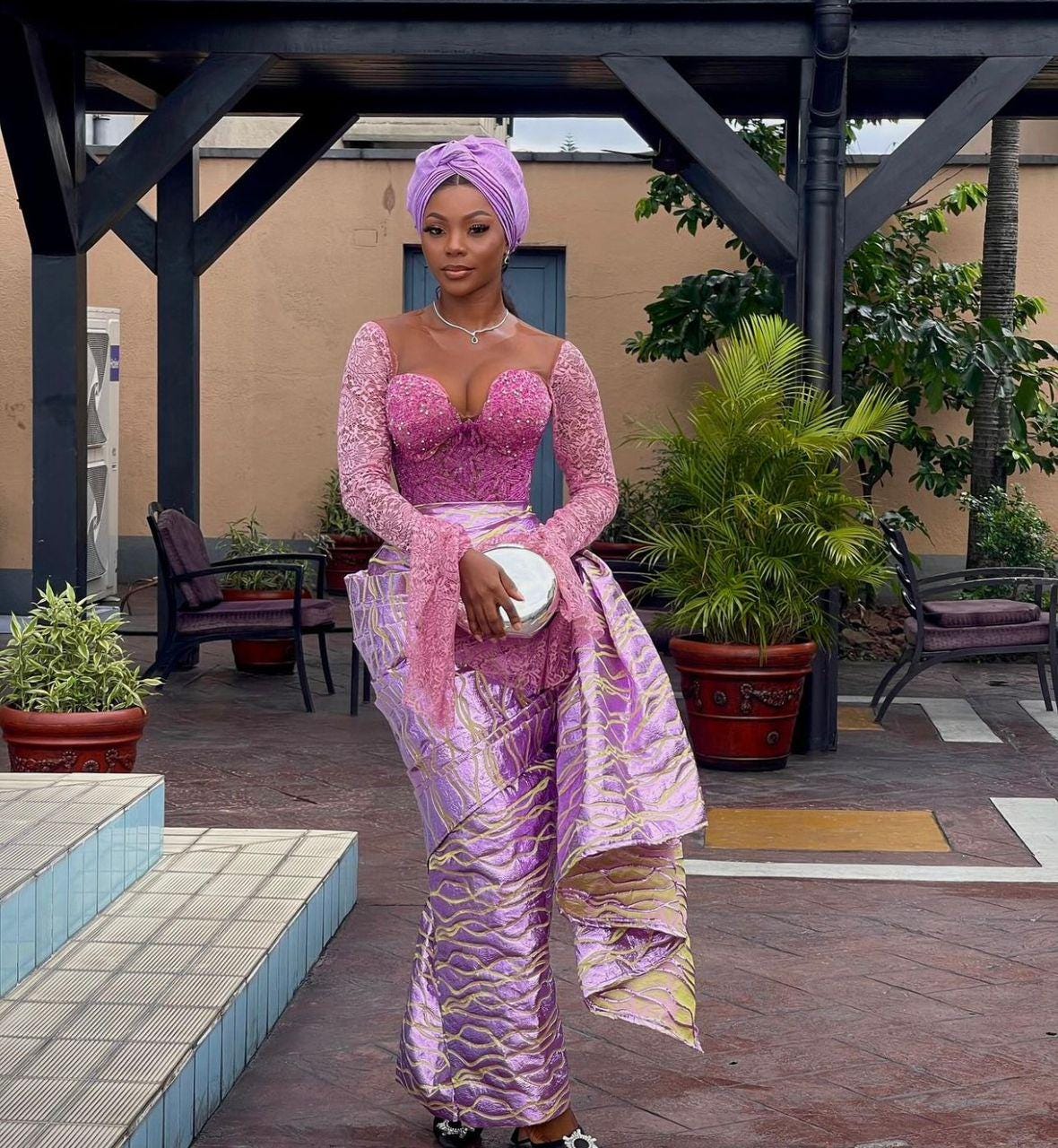 Wedding Purple Dress With Gold Accessories Elegant Purple Dresses