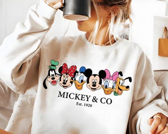 Transferencia de archivos DTF de Mickey & Co., Mickey y sus amigos listos para imprimir, Transferencia de archivos DTF de personajes de Disney, Viaje familiar a Disneyland, Archivo DTF de Mickey Mouse