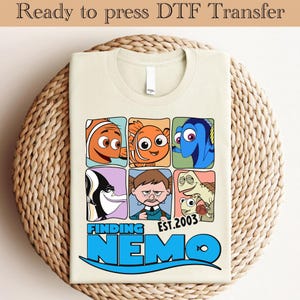 Finding Nemo Family DTF, Finding Nemo Ready To Press, Finding Nemo Heat Transfer, Finding Dory Dtf, Disney Ready To Press, Nemo And Dory DTF