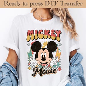 Mickey Mouse DTF, Mickey Mouse Heat Transfer, Disneyworld DTF Transfer, Disneyland Ready to Press, Mickey DTF Transfers, Disney Gifts