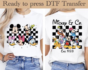 Mickey And Friends DTF, Mickey Mouse Heat Transfer, Disneyworld DTF Transfer, Disneyland Ready to Press, Mickey DTF Transfers, Disney Gifts