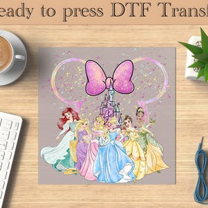 Princesses With Mickey Ears Ready To Press, Disney Heat Transfer, Princess DTF Transfer,Cute Ready To Press, Disney Princesses Heat Transfer