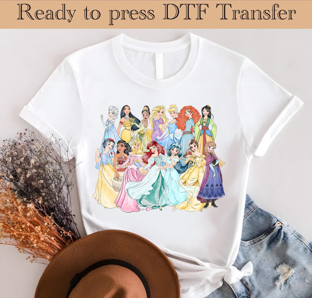 Princess Squad Ready to Press, Disney Heat Transfer, Princess DTF ...
