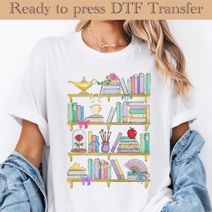 Belle&#39;s Book Shop Ready To Press, Princess Belle DTF, Beauty And Beast DTF,Disney Ready To Press,Princess Heat Transfer,Belle Watercolor DTF