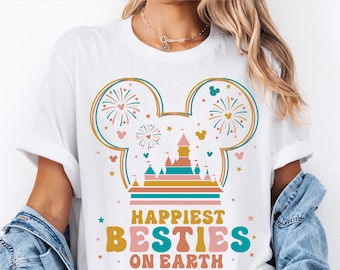 Happiest Besties On Earth Ready To Press, Magic Kingdom DTF,Disney Family Trip 2026 DTF,Disneyland Heat Transfers,WDW Disneyland Family Trip