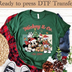 Disney Christmas DTF, Mickey And Friends Christmas Ready to Press, Mickey and Minnie Christmas Dtf Transfer, Disneyland Christmas DTF