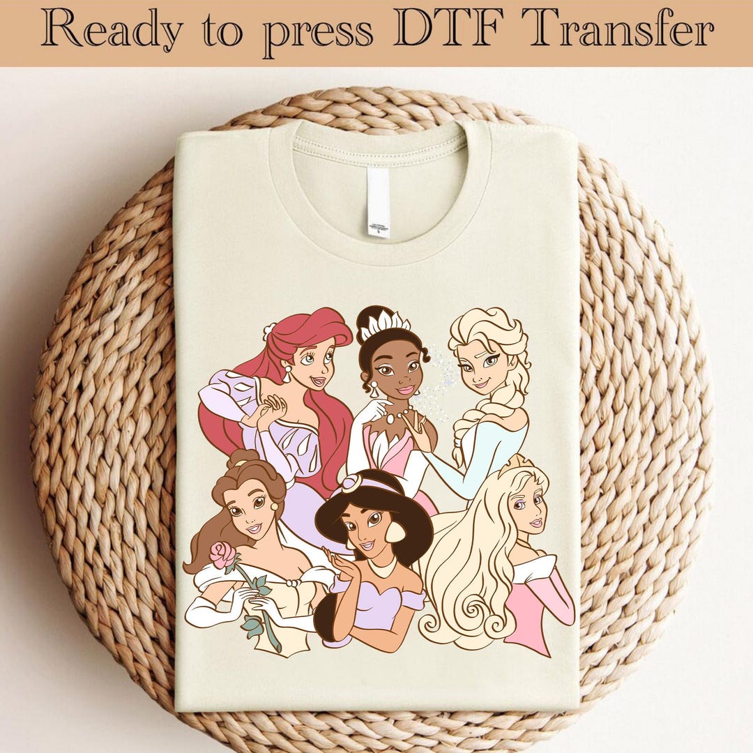 Princess Squad Ready to Press, Disney Heat Transfer, Princess DTF ...