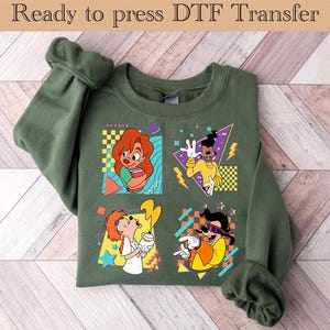 Retro Disney Vintage A Goofy Movie Characters DTF, Goofy Max Roxanne Powerline Ready To Press,WDW Matching Family Shirt,Magic Kingdom Shirts