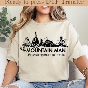 Mountain Man Disney Ready To Press, Attractions Ride DTF, Guys Disney DTF Transfer, Disney Trip Shirt,Vacation Shirt,Men&#39;s Disneyworld Shirt