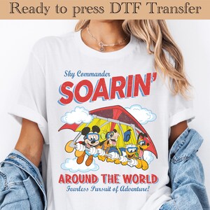 Soarin Around The World DTF,Mickey Mouse Heat Transfer,Disneyworld DTF Transfer,Disneyland Ready to Press,Mickey DTF Transfers,Disney Gifts