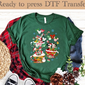 Disney Christmas DTF, Mickey And Friends Christmas Ready to Press, Mickey and Minnie Christmas Dtf Transfer, Disneyland Christmas DTF
