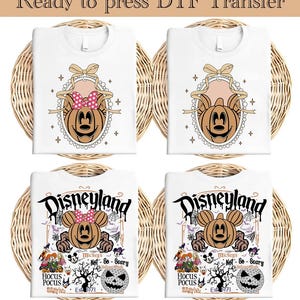 Disney Mickey And Minnie Halloween DTF, Mickey Halloween Ready To Press, Mickey Mouse DTF Transfer, Disney Shirt, Mickey Mouse Halloween dtf