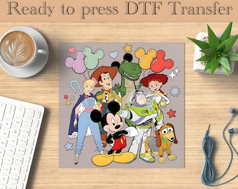Toy Story And Mickey Ready To Press, Disney DTF Transfer, Mickey Mouse Heat Transfer, Woody dtf,buzz lightyear DTF, Disneyland Family Trip