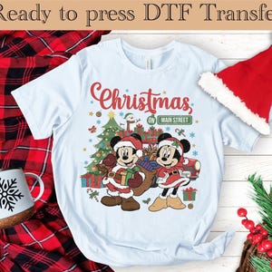 Disney Christmas DTF, Mickey And Friends Christmas Ready to Press, Mickey and Minnie Christmas Dtf Transfer, Disneyland Christmas DTF