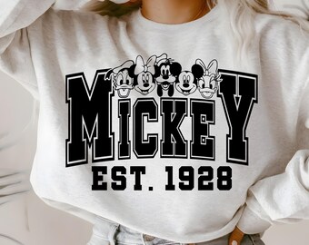 Transferencia de archivos DTF de Mickey & Co., Mickey y sus amigos listos para imprimir, Transferencia de archivos DTF de personajes de Disney, Viaje familiar a Disneyland, Archivo DTF de Mickey Mouse
