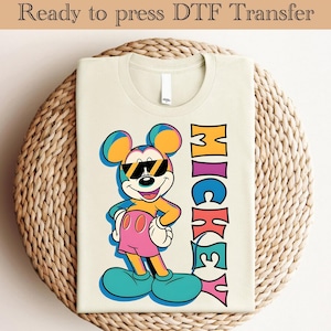 Mickey Mouse Colourful DTF, Mickey Mouse Heat Transfer,Disneyworld DTF Transfer,Disneyland Ready to Press,Mickey DTF Transfers, Disney Gifts