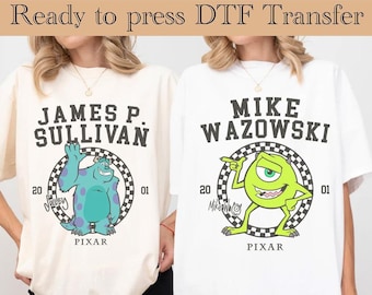 Disney Monster DTF Transfer, Disney Monsters University DTF, Monster Inc Movie DTF Transfers, Monster James Shirt, Monster Squad Shirt