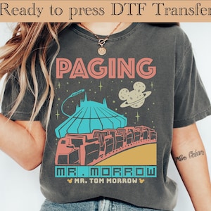 Retro 90&#39;s Space Mountain Ready To Press, Vintage Space DTF, Magic Kingdom DTF Transfer, Family Vacation Shirt, Space Travel T-Shirt