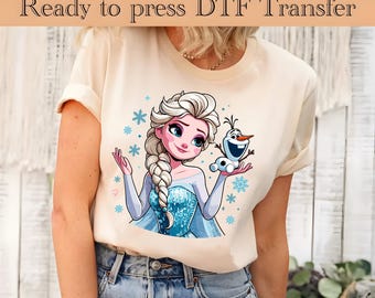 Gefrorene DTF Transfers, Disney bereit zum Pressen, Elsa Anna Olaf Transfer, Mädchenreise Heat Transfer, Cute Disney DTF, Disney Familienurlaub Transfer