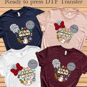 Disney Star Wars Mickey Head DTF Transfer, Star Wars Group Dtf, Star Wars Characters dtf, Star Wars Land, Disneyland Trip DTF