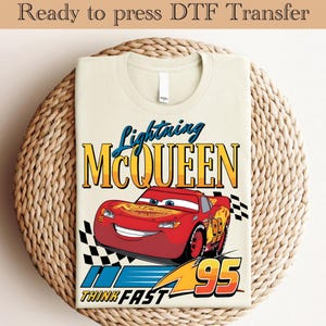 Cars Lightning Mcqueen Ready to press - Cars Movie Transfers,Mcqueen DTF,Disney DTF Transfer,Cars Transfer,Lightning McQueen and Friends DTF