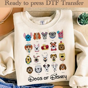 Disney Dogs DTF, Disney Dog Lover DTF Transfer, Disney Dogs Character DTF, Disney Dogs Shirt, Dog Lover Shirt,Disneyland Family Vacation Tee