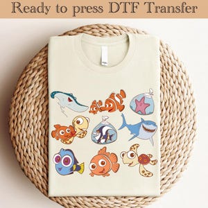 Finding Nemo Family DTF, Finding Nemo Ready To Press, Finding Nemo Heat Transfer, Finding Dory Dtf, Disney Ready To Press, Nemo And Dory DTF