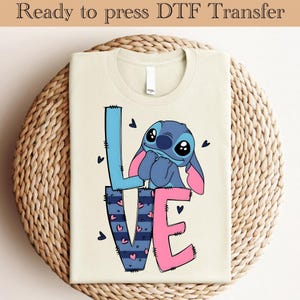 Stitch Ready To Press, Disney Heat Transfer, Stitch love DTF, Family Vacation Transfer, Disneyworld DTF, Disneyland DTF Transfer