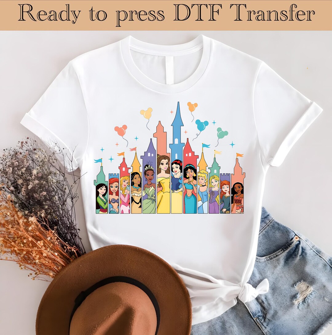 Princess Squad Ready to Press, Disney Castle Heat Transfer, Princess ...