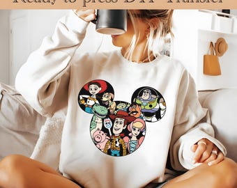 Toy Story Mickey Head Ready To Press, Disney DTF Transfer, Mickey Mouse Heat Transfer, Woody dtf,buzz lightyear DTF, Disneyland Family Trip