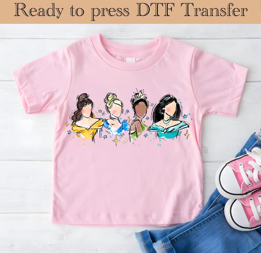 Princess Squad Ready to Press, Disney Heat Transfer, Princesses DTF ...