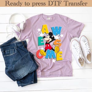 Mickey Mouse DTF, Mickey Mouse Heat Transfer, Disneyworld DTF Transfer, Disneyland Ready to Press, Mickey DTF Transfers, Disney Gifts