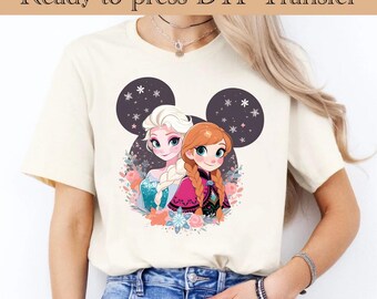 Gefrorene DTF Transfers, Disney bereit zum Pressen, Elsa Anna Olaf Transfer, Mädchenreise Heat Transfer, Cute Disney DTF, Disney Familienurlaub Transfer