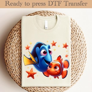 Finding Nemo Family DTF, Finding Nemo Ready To Press, Finding Nemo Heat Transfer, Finding Dory Dtf, Disney Ready To Press, Nemo And Dory DTF
