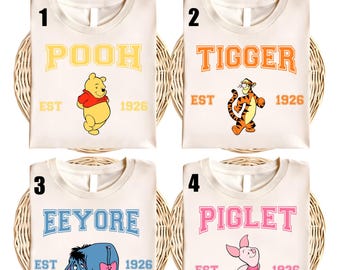 Winnie The Pooh Est DTF Transfer,Disney Ready To Press,Pooh Bear Heat Transfer,Disneyland Birthday Family Trip DTF,Walt Disney World