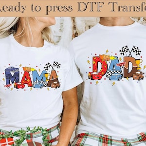 Cars Mom And Dad Ready to press, Cars Movie Transfers, Mcqueen And Friends DTF, Disney DTF Transfer, Lightning McQueen and Friends DTF