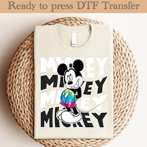 Mickey Mouse DTF, Mickey Mouse Heat Transfer, Disneyworld DTF Transfer, Disneyland Ready to Press, Mickey DTF Transfers, Disney Gifts